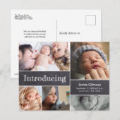 Krijtbord Introductie Pasgeboren Baby Fotocollage Aankondigingskaart (Voorkant / Achterkant)