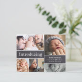 Krijtbord Introductie Pasgeboren Baby Fotocollage Aankondigingskaart (Staand voorkant)