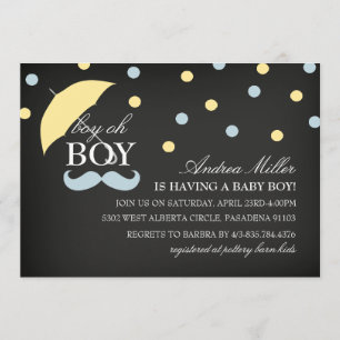 Krijtbord Jongen Oh Jongen Baby Shower Uitnodiging