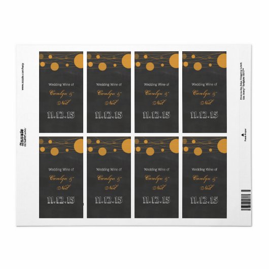 krijtbord lantaarn bruiloft wijn etiket (Full Sheet)