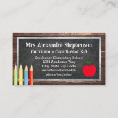 Krijtbord Leraar Onderwijs School Visitekaartje (Voorkant)