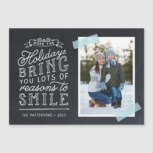 Krijtbord Letter Holiday Fotokaart (Voorkant)