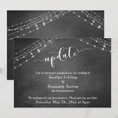 Krijtbord Lichtjes Update Script Uitgesteld Huweli Kaart (Voorkant / Achterkant)