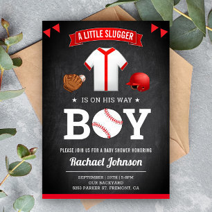 Krijtbord Lieve Sport Jongen Honkbal Baby Shower Kaart