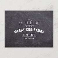 Krijtbord Logo Prettig Kerstmis Kerstkaart