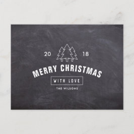 Krijtbord Logo Prettig Kerstmis Kerstkaart Feestdagenkaart