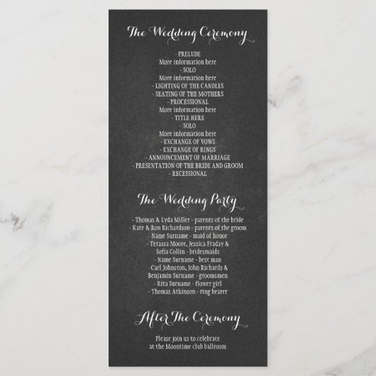 krijtbord mason jar string lichten bruiloft progra programma (Achterkant)