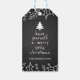  krijtbord Merry Christmas Typografie Cadeaulabel