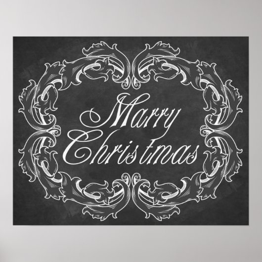  krijtbord Merry-kerstcitaat Kunst Poster (Voorkant)