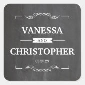 krijtbord met  Lijst Vierkante Sticker (Voorkant)