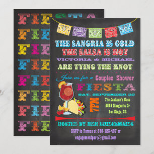 Krijtbord Mexicaanse Fiesta Sangria Couples Douche Kaart