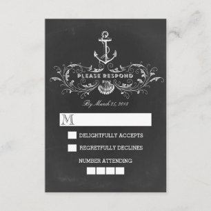 krijtbord nautische bruiloft RSVP kaarten Kaartje