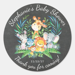 Krijtbord Oerwoud Dier Baby shower Favor Sticker
