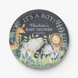 Krijtbord Oerwoud Dieren Baby shower 7" Bord
