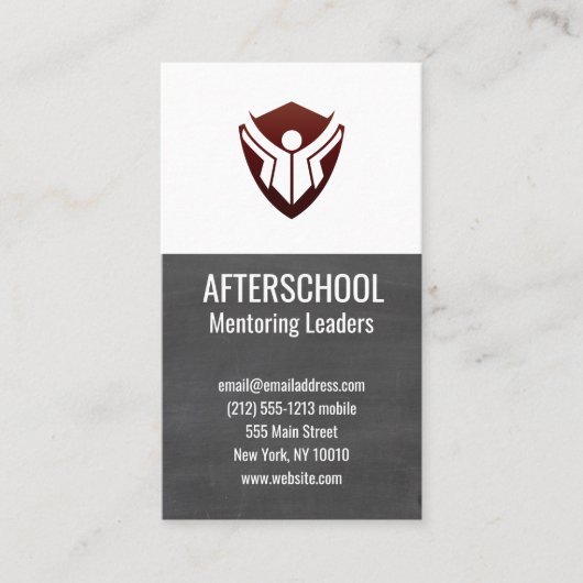 Krijtbord Onderwijs Logo Visitekaartje (Voorkant)