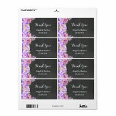 Krijtbord Paarse Lavendel Bloemen Bruiloft Labels (Full Sheet)