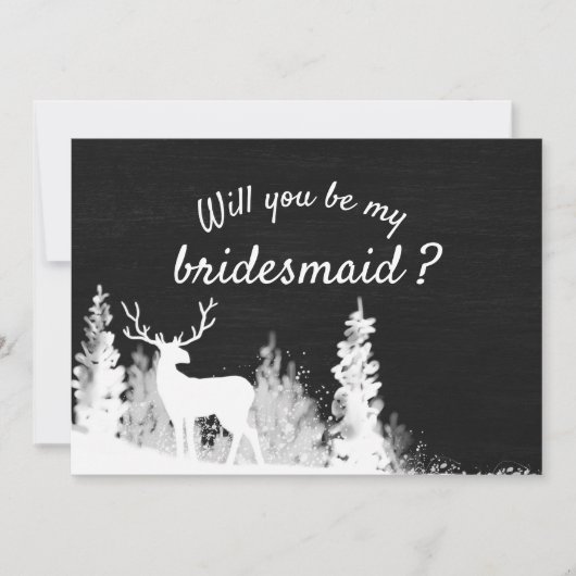 Krijtbord rendier kerst bruiloft | bruidsmeisje kaart (Voorkant)