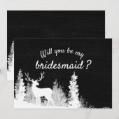 Krijtbord rendier kerst bruiloft | bruidsmeisje kaart (Voorkant / Achterkant)