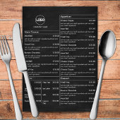 Krijtbord Restaurant Tafel Menu Kaarten Plat Zwart