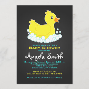 Krijtbord Rubber Ducky Baby shower Kaart