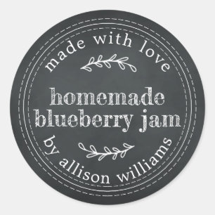 Krijtbord Rustieke Thuisgemaakte Jam Ronde Sticker