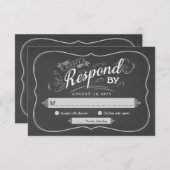 Krijtbord Script Kunst RSVP Trouwreactie Kaart (Voorkant / Achterkant)