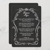 Krijtbord Scroll Typografie Formeel Diner Menu (Voorkant / Achterkant)