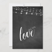 Krijtbord Slingerlichten Net Getrouwd Receptie Kaart (Achterkant)