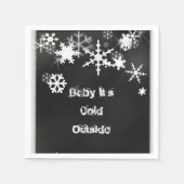 Krijtbord Snowflake servetten (Voorkant)