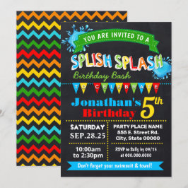 Krijtbord splash verjaardag bash party kaart