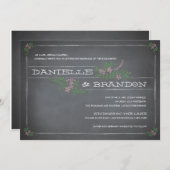 Krijtbord Stencil Roze bruiloft uitnodiging (Voorkant / Achterkant)