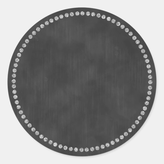 Krijtbord Sticker met Silver Ring Trim Monogram (Voorkant)