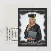  krijtbord stijl Afstuderen fotokaart Aankondigingskaart (Voorkant / Achterkant)