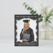  krijtbord stijl Afstuderen fotokaart Aankondigingskaart (Staand voorkant)