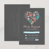 krijtbord strand hart casual bruiloft RSVP kaarten (Voorkant / Achterkant)