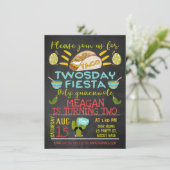 Krijtbord Taco Twosday 2e verjaardag Uitnodiging (Staand voorkant)