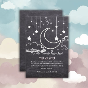 Krijtbord Twinkle Twinkle Little Star Baby shower Bedankkaart