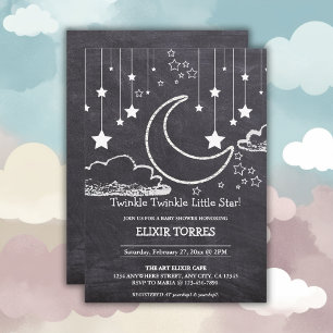 Krijtbord Twinkle Twinkle Little Star Baby shower Kaart