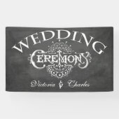 Krijtbord Vintage Typografie Bruiloft Spandoek (Horizontaal)