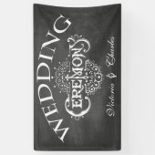 Krijtbord Vintage Typografie Bruiloft Spandoek (Verticaal)