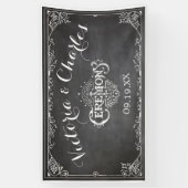 Krijtbord Vintage Typografie Trouwen Spandoek (Verticaal)