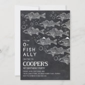 Krijtbord Vist 1e verjaardag Kaart (Voorkant)