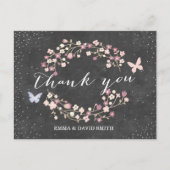  Krijtbord Vlinder & Bloemen Dank u Briefkaart (Voorkant)