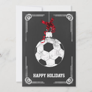 Krijtbord Voetbalspeler Kerstkaarten Feestdagenkaart