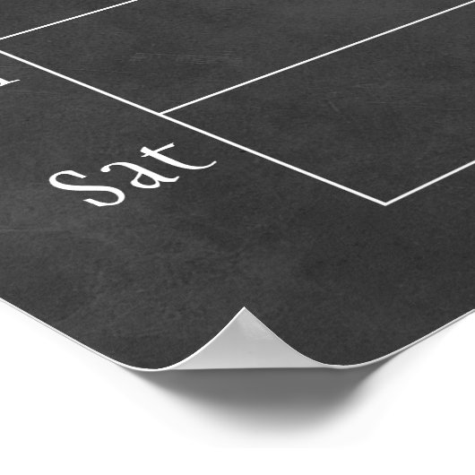 Krijtbord Weekelijkse Gezinsmonogramkalender Poster (Hoek)