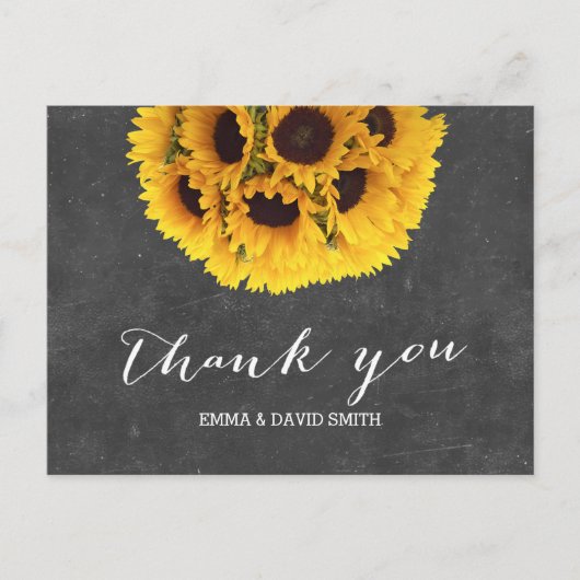  Krijtbord Zonnebloem Bal Dank u Briefkaart (Voorkant)