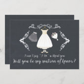 Krijtbord zult u mijn matron van eer Kaart (Voorkant / Achterkant)