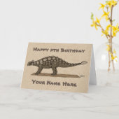 Krijtdinosaurus Ankylosaurus Verjaardag Kaart (Gele Bloem)