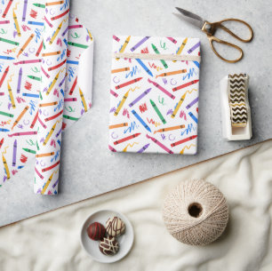 Krijtjes Inpakpapier, School Leerling Cadeauverpak Cadeaupapier