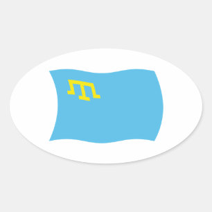 Krim-Tataarse Vlagsticker Ovale Sticker
